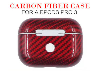 Airpods Pro 3 Czerwona wodoodporna obudowa Airpods z włókna węglowego 3K
