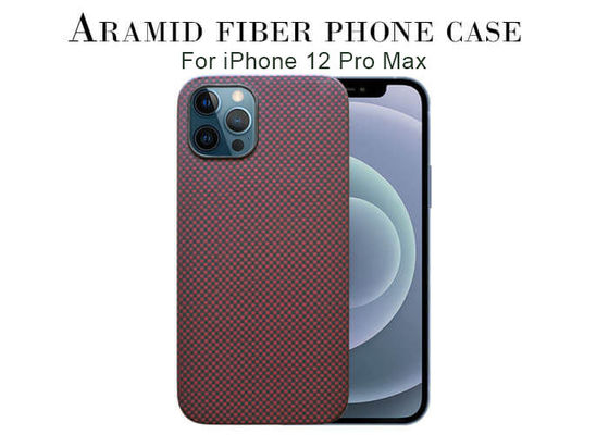 Pełna ochronna Red Plain Weave iPhone 12 Aramidowy futerał na telefon Carbon Case