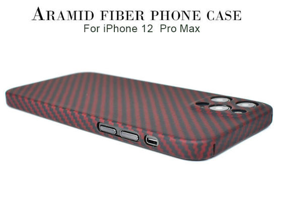 Etui z włókna aramidowego do iPhone'a 12 Pro Max z pełną ochroną w kolorze czerwonym
