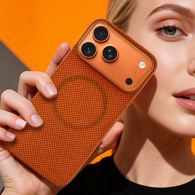 Premiumowa obudowa na telefon komórkowy z włókna węglowego aramidowego z metalową ramką do iPhone 17 Pro Max