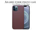 Pełna ochronna Red Plain Weave iPhone 12 Aramidowy futerał na telefon Carbon Case